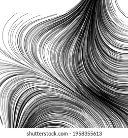 Abstract render of random wavy, curvy, writhe lines design element (Series)