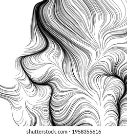 Abstract render of random wavy, curvy, writhe lines design element (Series)