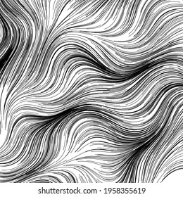 Abstract render of random wavy, curvy, writhe lines design element (Series)