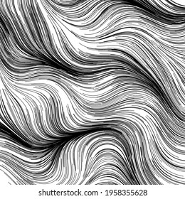 Abstract render of random wavy, curvy, writhe lines design element (Series)