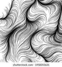 Abstract render of random wavy, curvy, writhe lines design element (Series)