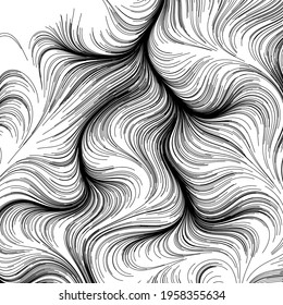 Abstract render of random wavy, curvy, writhe lines design element (Series)