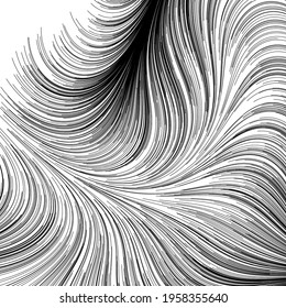 Abstract render of random wavy, curvy, writhe lines design element (Series)