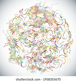 Abstract render of random wavy, curvy, writhe lines design element (Series)