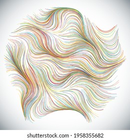 Abstract render of random wavy, curvy, writhe lines design element (Series)