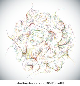 Abstract render of random wavy, curvy, writhe lines design element (Series)