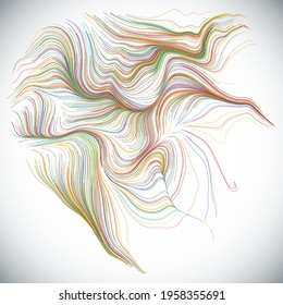 Abstrakte Rendering von zufälligen gewölbten, kurven Linien Design Element (Serie)