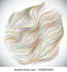 Abstract render of random wavy, curvy, writhe lines design element (Series)