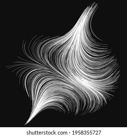 Abstract render of random wavy, curvy, writhe lines design element (Series)