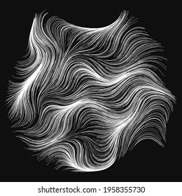 Representación abstracta del elemento de diseño de líneas aleatorias onduladas, curvadas y grabadas (serie)
