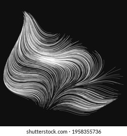Abstract render of random wavy, curvy, writhe lines design element (Series)