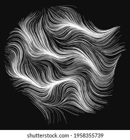 Abstract render of random wavy, curvy, writhe lines design element (Series)