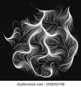 Abstract render of random wavy, curvy, writhe lines design element (Series)