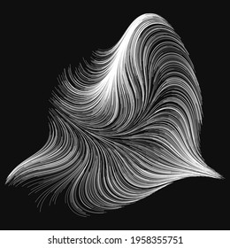 Abstract render of random wavy, curvy, writhe lines design element (Series)