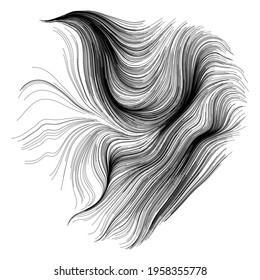 Abstract render of random wavy, curvy, writhe lines design element (Series)