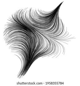Abstract render of random wavy, curvy, writhe lines design element (Series)