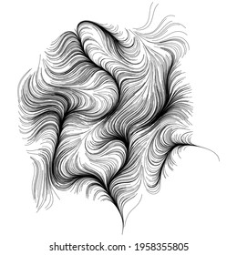 Abstract render of random wavy, curvy, writhe lines design element (Series)
