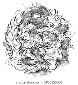 Abstract render of random wavy, curvy, writhe lines design element (Series)