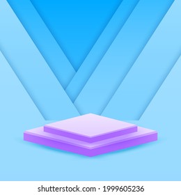 Abstract Rendering Podium Stage Pedestal Platform Color 3D Scene To Show Advertising Product Display Vector Design Style