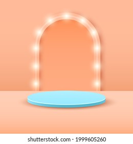 Resumen Representación De La Escena De La Plataforma Pedestal De La Etapa De Podio Color 3D Para Mostrar El Estilo De Diseño Del Vector De La Pantalla De La Publicidad