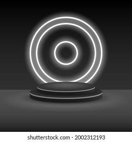 Abstract Rendering Podium Stage Pedestal Platform Color 3D Scene To Show Advertising Product Display Vector Design Style