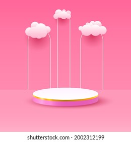 Resumen Representación De La Escena De La Plataforma Pedestal De La Etapa De Podio Color 3D Para Mostrar El Estilo De Diseño Del Vector De La Pantalla De La Publicidad