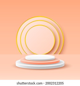 Abstract Rendering Podium Stage Pedestal Platform Color 3D Scene To Show Advertising Product Display Vector Design Style