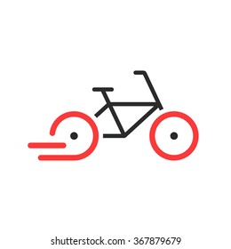 Abstract Rent A Bike Brand Icon. Concept Of Biking, Bycicle Sale, Trip, Company Mark, Repair, Guide, Vacation, Race. Isolated On White Background. Flat Style Modern Logotype Design Vector Illustration