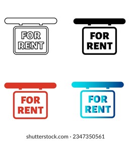 Abstract For Rent Sign Board Silhouette Illustration, can be used for business designs, presentation designs or any suitable designs.