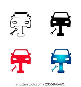 Abstract Repairing Car Silhouette Illustration, can be used for business designs, presentation designs or any suitable designs.