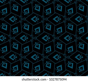 Abstract repeat backdrop. Design for decor, prints, textile, furniture, cloth, digital. Vector monochrome seamless pattern