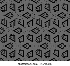 Abstract repeat backdrop. Design for decor, prints, textile, furniture, cloth, digital. Vector monochrome seamless pattern