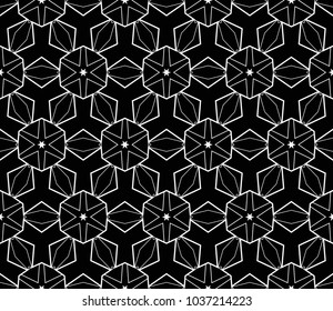 Abstract repeat backdrop. Design for prints, textile, decor, fabric. Vector monochrome seamless pattern