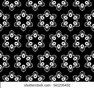 Abstract repeat backdrop. Design for prints, textile, decor, fabric. Vector monochrome seamless pattern