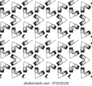 Abstract repeat backdrop. Design for prints, textile, decor, fabric. Vector monochrome seamless pattern