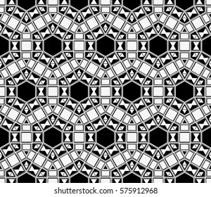 Abstract repeat backdrop. Design for prints, textile, decor, fabric. Vector monochrome seamless pattern