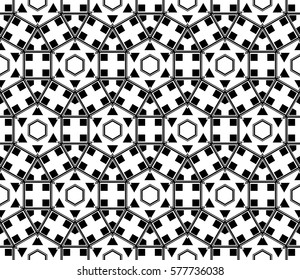 Abstract repeat backdrop. Design for prints, textile, decor, fabric. Vector monochrome seamless pattern