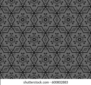 Abstract repeat backdrop. Design for prints, textile, decor, fabric. Vector monochrome seamless pattern