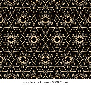 Abstract repeat backdrop. Design for prints, textile, decor, fabric. Vector monochrome seamless pattern