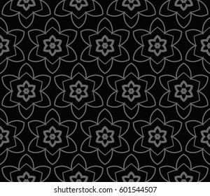 Abstract repeat backdrop. Design for prints, textile, decor, fabric. Vector monochrome seamless pattern