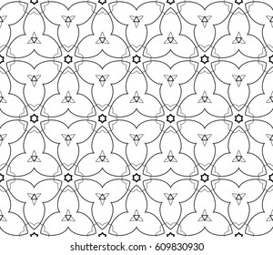 Abstract repeat backdrop. Design for prints, textile, decor, fabric. Vector monochrome seamless pattern