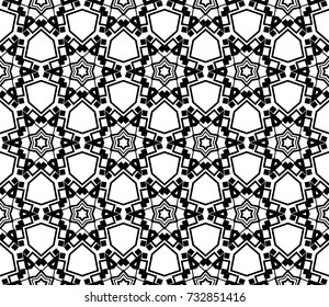 Abstract repeat backdrop. Design for prints, textile, decor, fabric. Vector monochrome seamless pattern