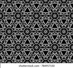 Abstract repeat backdrop. Design for prints, textile, decor, fabric. Vector monochrome seamless pattern