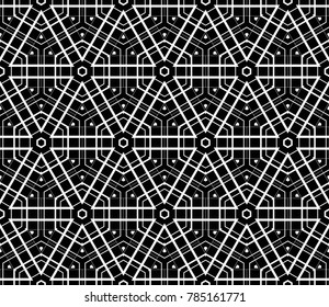 Abstract repeat backdrop. Design for prints, textile, decor, fabric. Vector monochrome seamless pattern