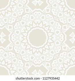 Abstract repeat backdrop with lace floral ornament. Seamless Design for prints, textile, decor, fabric. Vector perfect pattern.