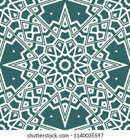 Abstract repeat backdrop with lace floral ornament. Seamless Design for prints, textile, decor, fabric. Vector perfect pattern.
