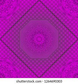 Abstract repeat backdrop with lace floral ornament. Seamless Design for prints, textile, decor, fabric. Super vector pattern