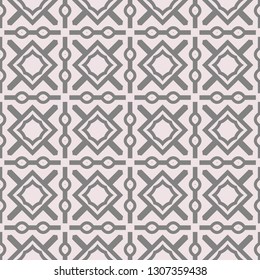 Abstract Repeat Backdrop With Lace geometric Ornament. Seamless Design For Prints, Textile, Decor, Fabric. Super Vector Pattern. Beige color.