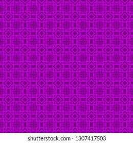 Abstract Repeat Backdrop With Lace Geometric Ornament. Vector illustration. Purple color.