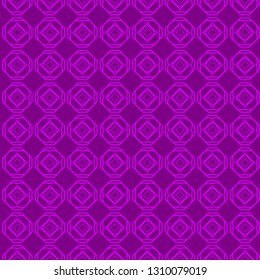 Abstract Repeat Backdrop With Lace Geometric Ornament. Vector illustration. Purple color.
